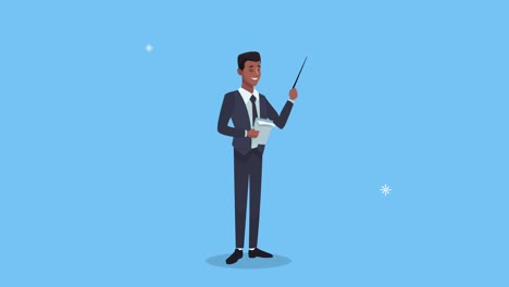 elegant afro businessman worker character