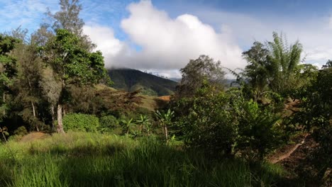 clouds over the mountains of simbu province, in papua new guinea