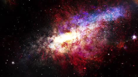 Die-Galaxie-Dreht-Sich-Im-Wolkennebel,-Dem-Universum