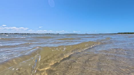 calm waves on a clear beach day