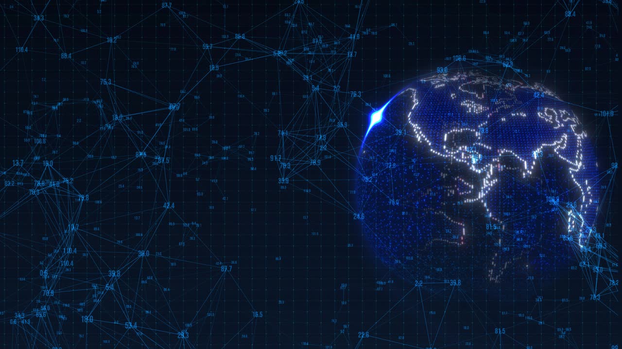 Global connection network world map digital futuristic hi tech communication technology background