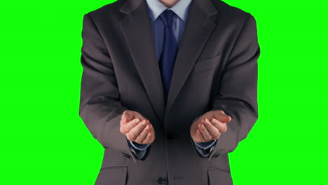 Businessman-presenting-with-his-hands