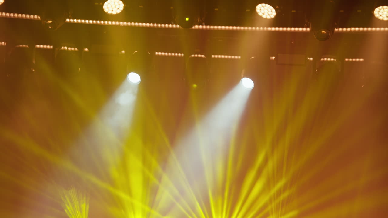 Dynamic Stage Lights with Colorful Beams and Smoke