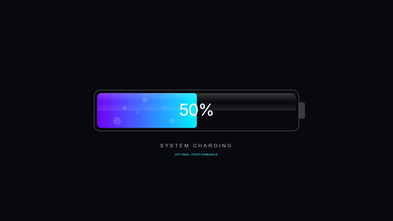 Digital Battery Charging Progress Bar Animation