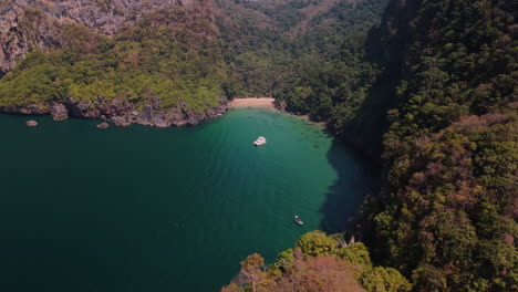 beautiful tropical bay with a boat