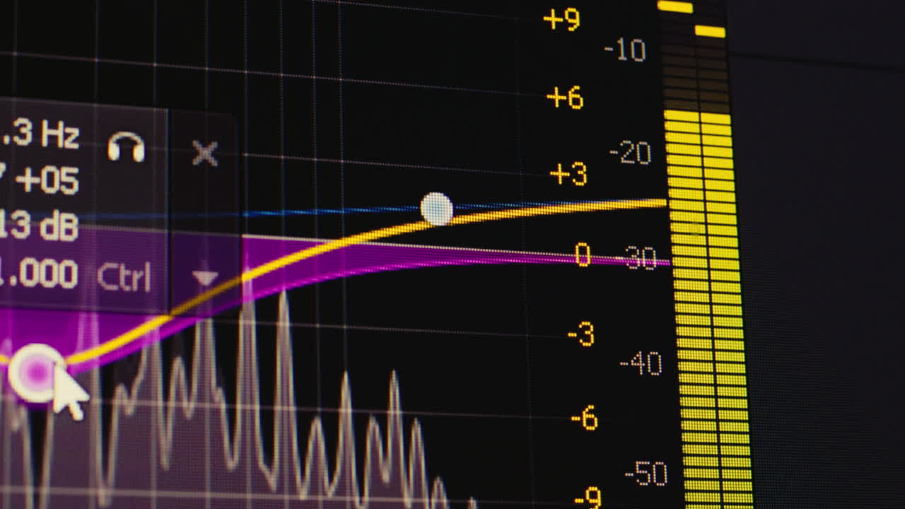 tablero de un software profesional de corrección de color para artistas visuales