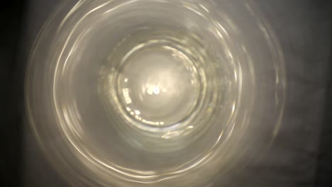 moving into a clear glass vase using a wide angle probe lens