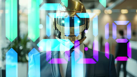 robot tecnologici in stile aziendale femminile