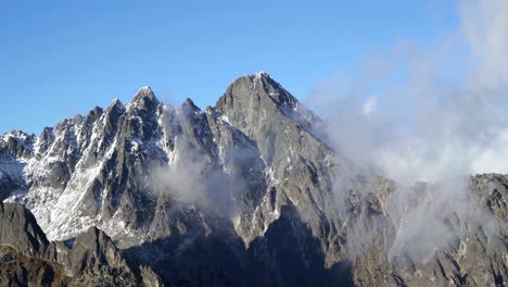 clouds in rocky mountains