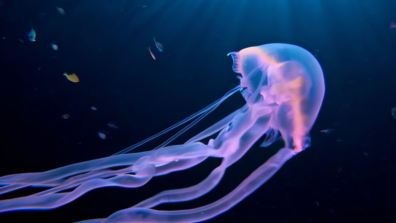 Mesmerizing Glowing Jellyfish Underwater