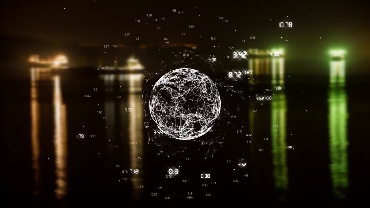 시간 차이와 함께 회전하는 지구의 애니메이션