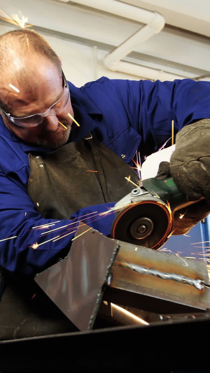 Welder working at work shop