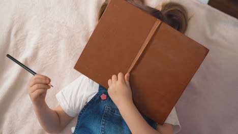 high angle shot: little girl