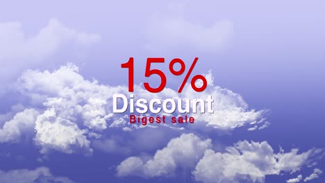 15 persent discount blue moving cloudes