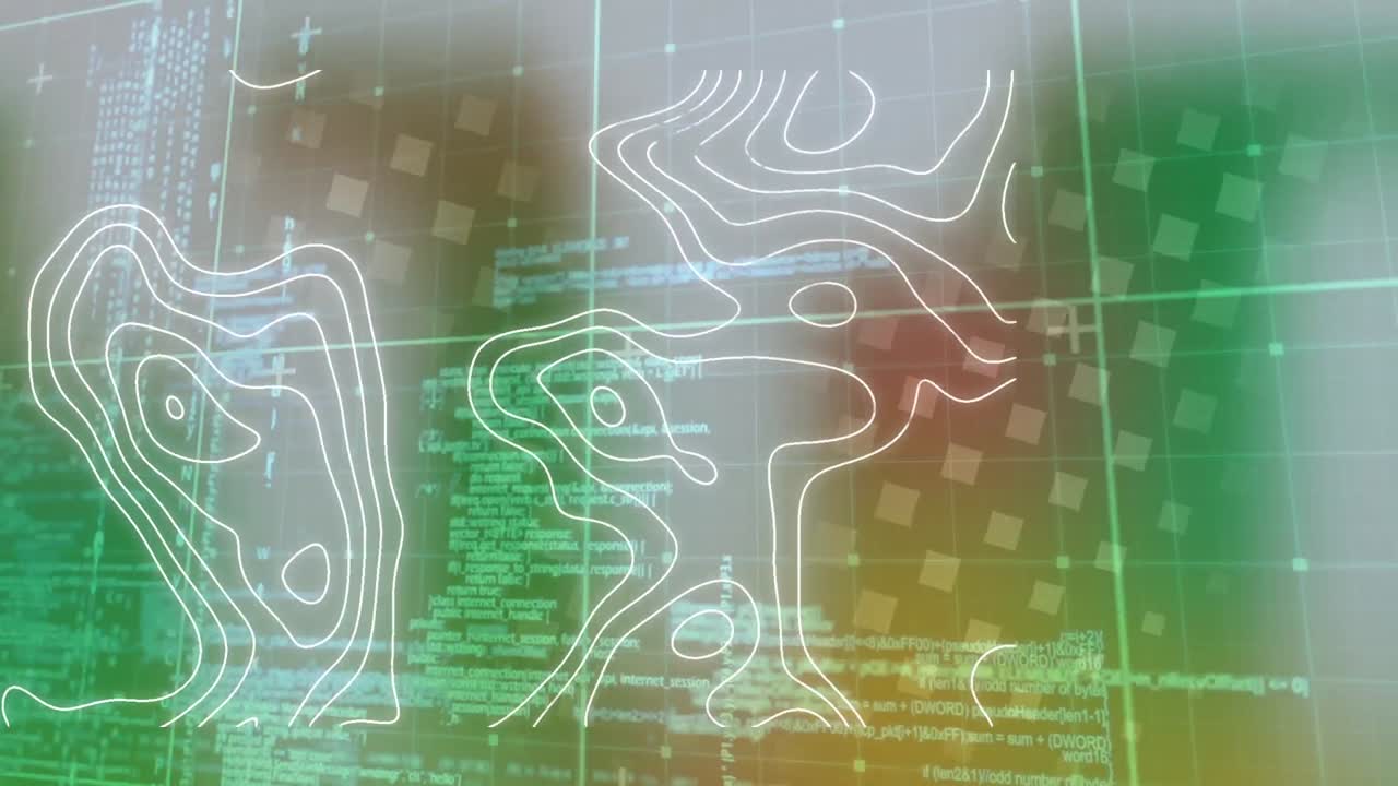 animación del procesamiento de datos sobre un fondo colorido