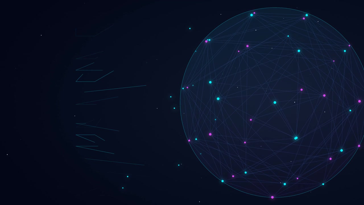 Digital Network Sphere with Abstract Data Lines on Dark Background