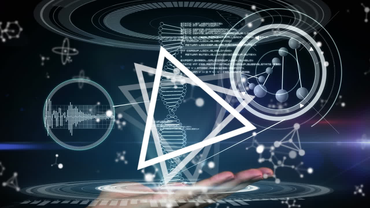 기하학적 모양의 애니메이션과 의료 데이터 처리