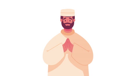 muslim man praying character animation