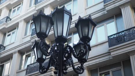 ornate black street lamp