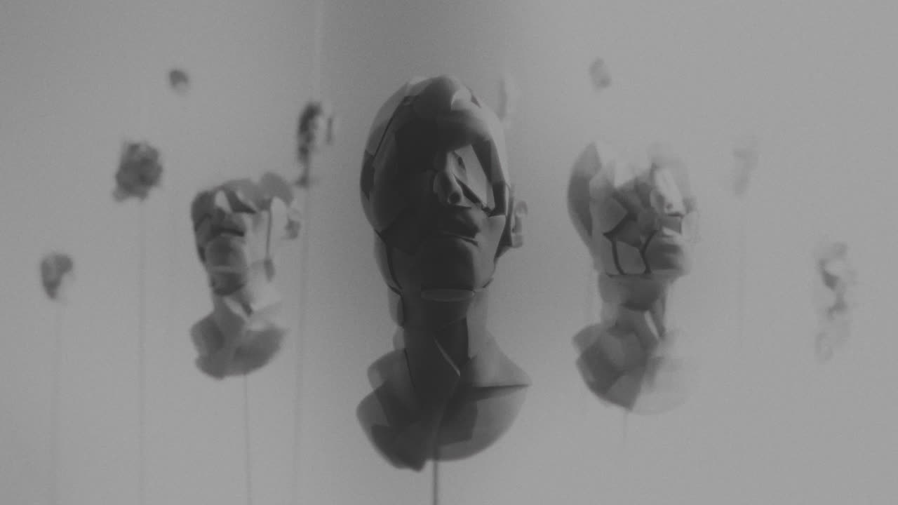 Broken mannequin head shells in xray