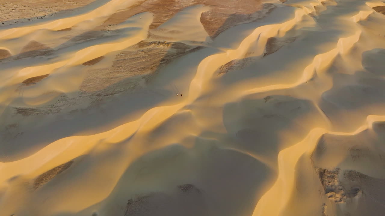 Aerial View Of Zahek Sand Dunes At Sunset In Socotra Island, Yemen