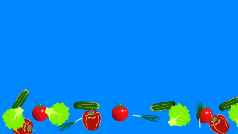 vegetables elements animation chroma key background removable, seamless loop