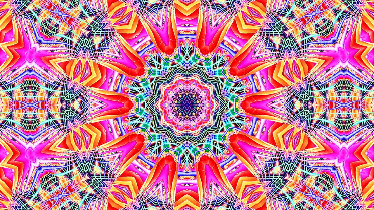 hermoso caleidoscopio abstracto que brilla, una luz radiante que regula los movimientos sutiles