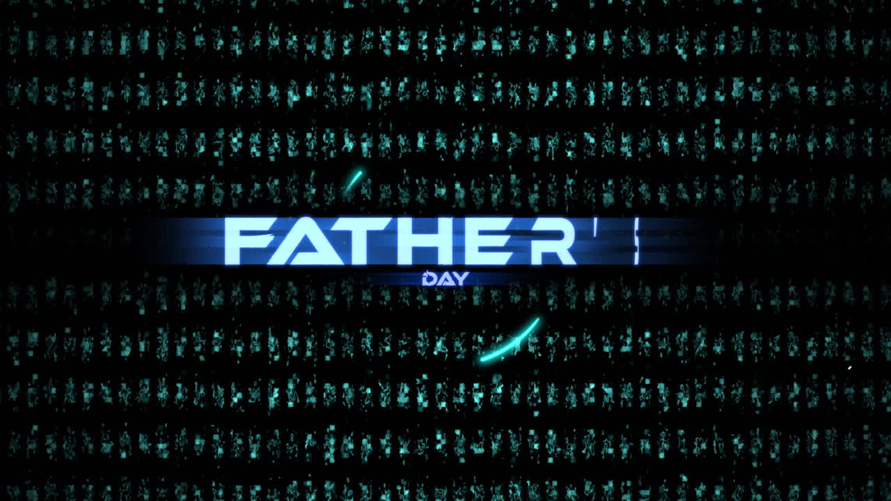 Festa del Papà con elementi HUD su schermo digitale
