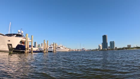 yachts and skyline at gold coast marina