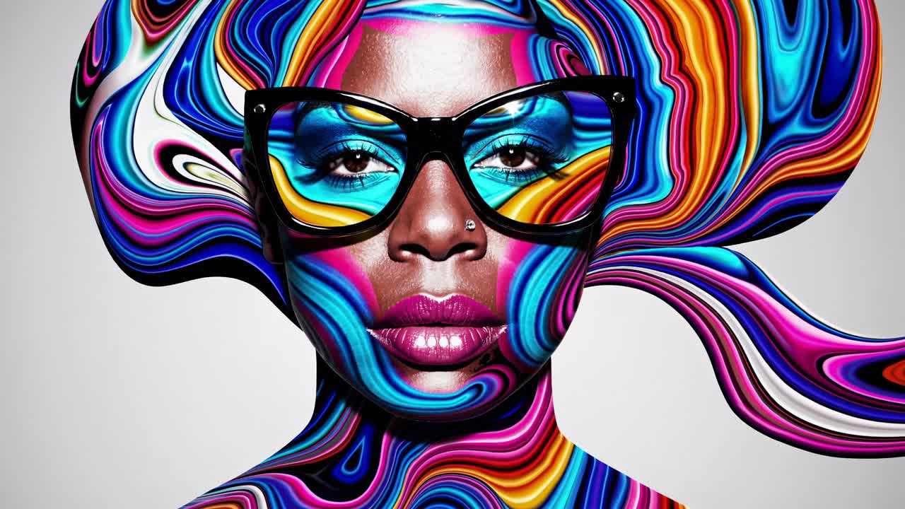 Colorful Abstract Portrait of a Woman