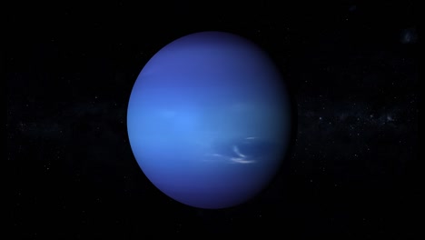 realistic planet neptune spinning in space, among the stars, 4k loop
