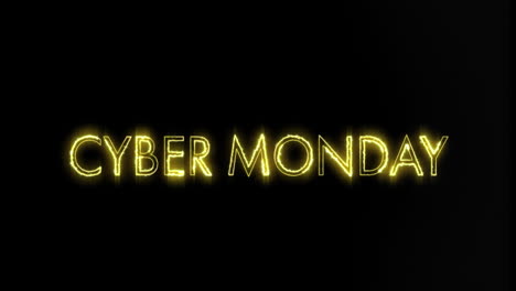 lunes cibernético en fondo negro 4k