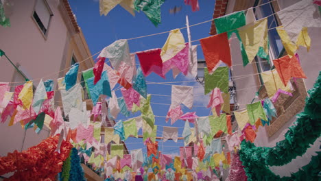 omar-portugal-festa-dos-tabuleiros-tomar-portugal-8th-july-2023-beautiful-decorated-street-detail