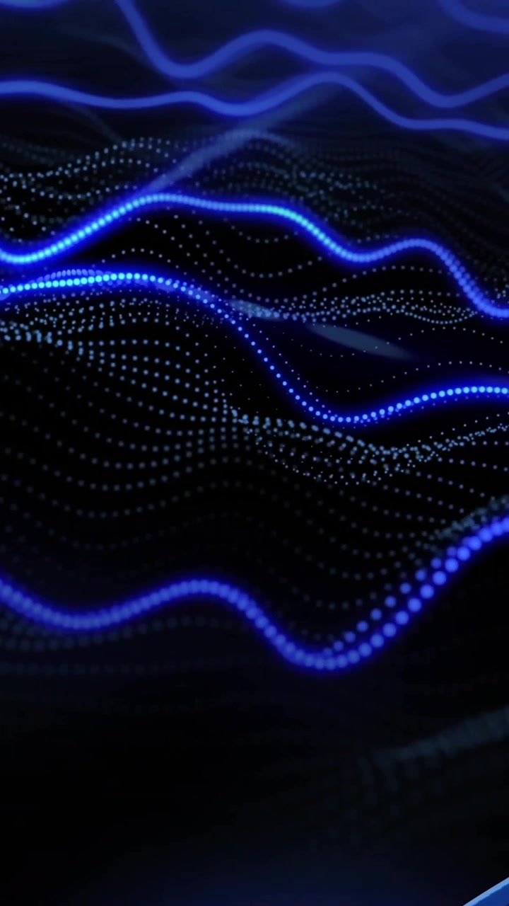Animation of dna strand spinning with copy space and blue light trails over black background