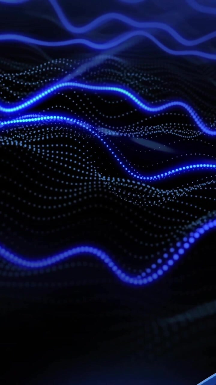 Animation of dna strand spinning with copy space and blue light trails over black background