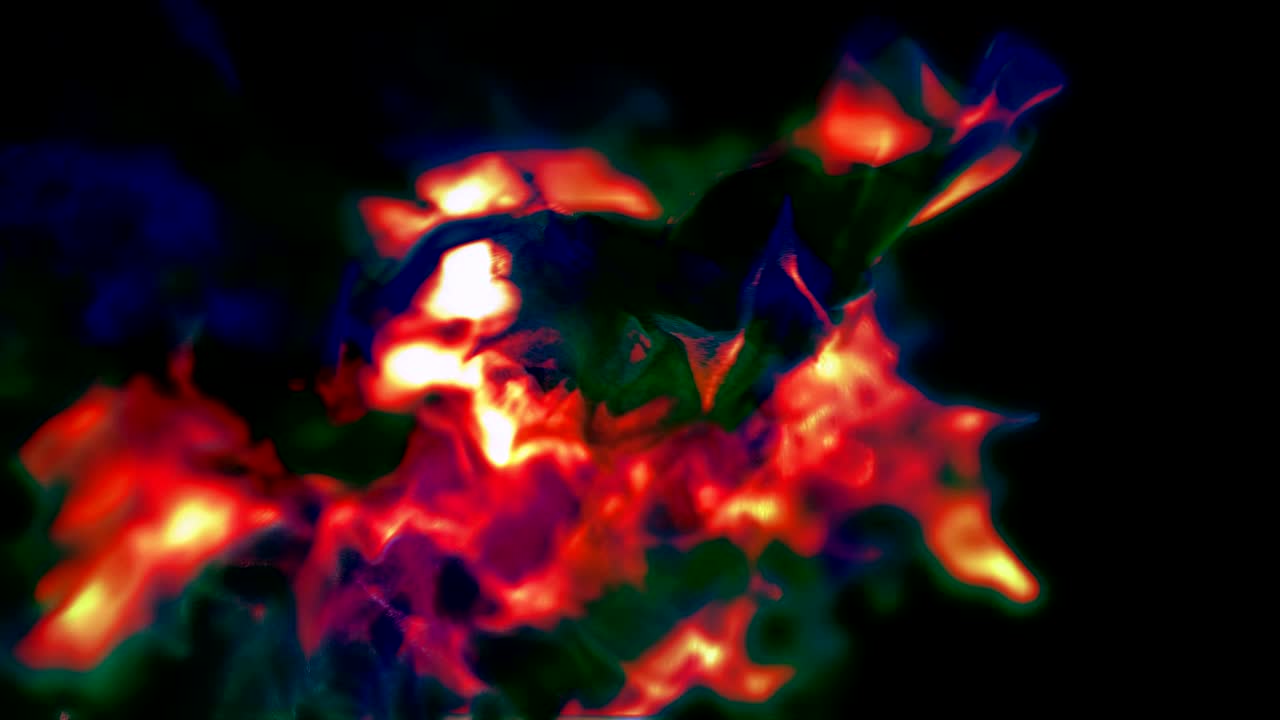 el magma se mueve y brilla, animación de partículas abstractas, bucle