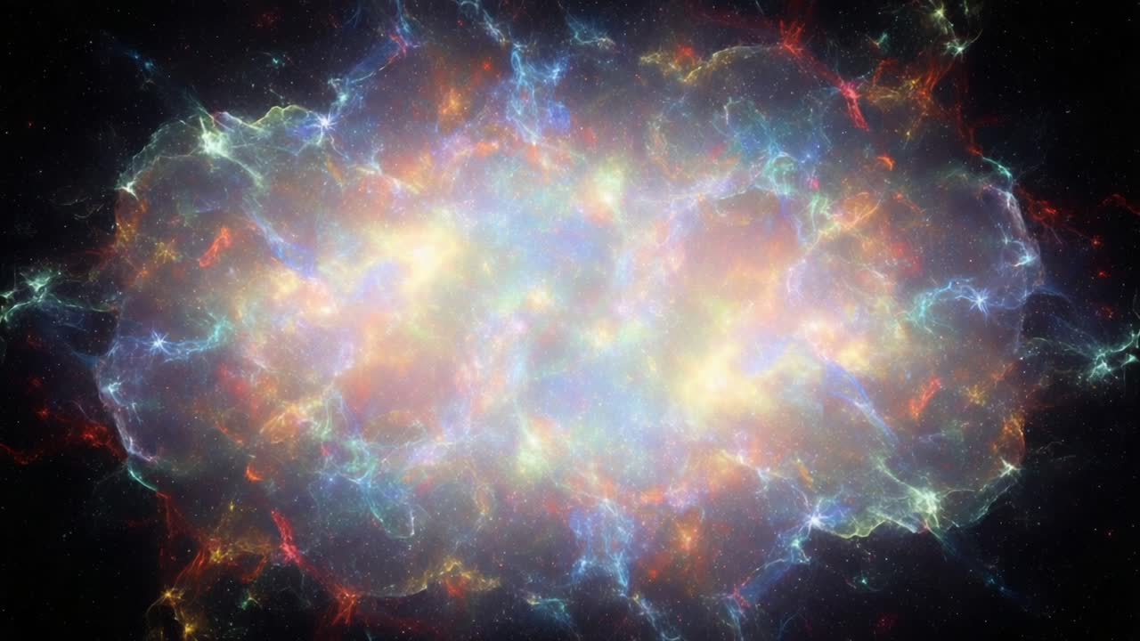 A Mesmerizing Cosmic Nebula Displaying Vibrant Colors and Intricate Patterns in a Dazzling Array of Light Across the Expansive Universe