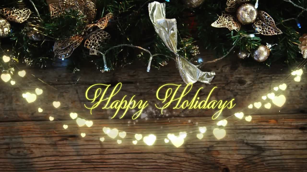 환상적인 불빛의 반 ⁇ 이는 줄로 행복한 휴일