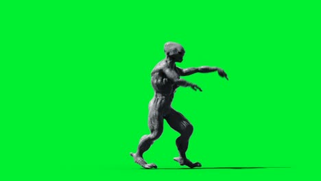 scary monster animation. phisical, motion, blur. realistic 4k animation. green screen