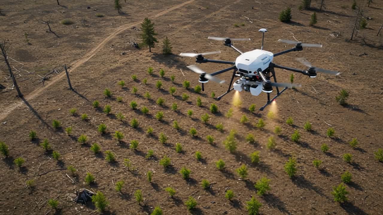 Aerial Precision: Advanced Drone Technology Used for Automated Tree Planting in Arid Landscapes Enhances Reforestation Efforts and Environmental Sustainability