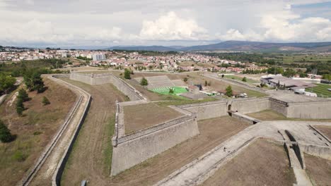 Medieval-military-fort-in-Chaves,-historical-walled-Forte-de-São-Neutel,-Portugal