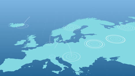 map visualizes expanding communication networks in europe.