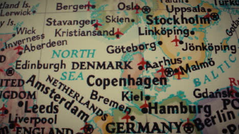 detailed map of northern europe with cities and countries