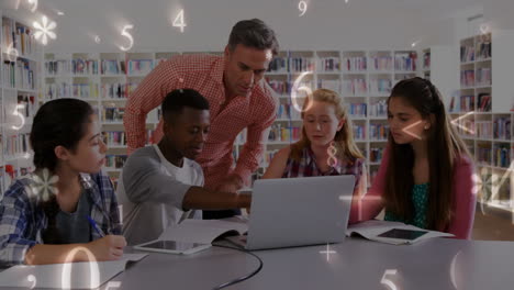 Students studying in the library