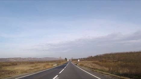 driving on an open road