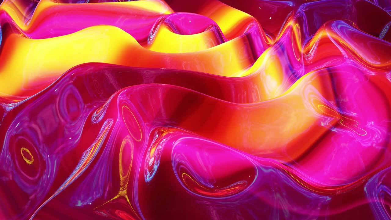fondo fluido abstracto en bucle estilo de mármol multicolor. hermosa superficie ondulada brillante de líquido con patrón, color de gradiente y ondas de flujo en él. bg creativo brillante con animación suave y suave.