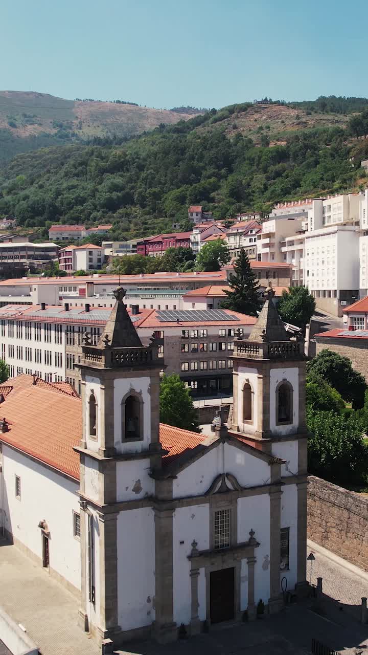 Aerial Vertical View Village of Covilhã in Portugal