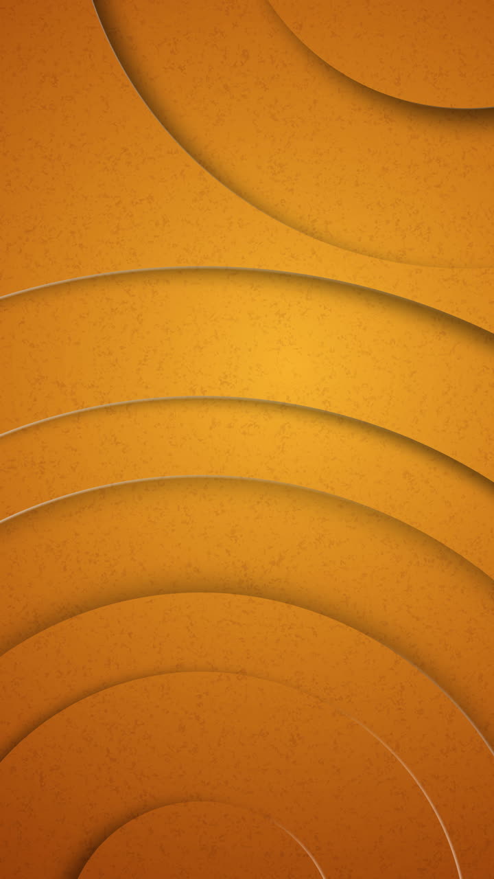 Animated orange simple minimalistic circles paper cut background. Looped motion graphic. Vertical video.