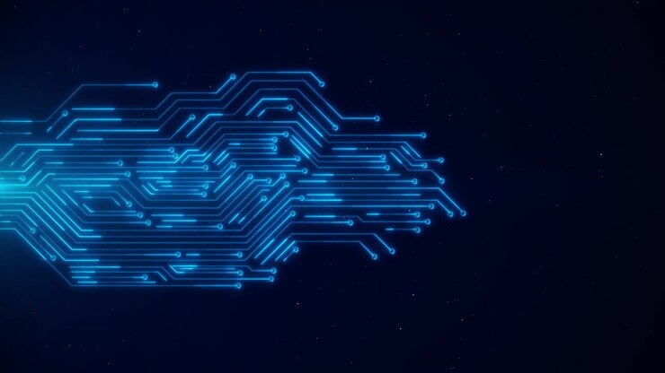 Sfondo di circuito stampato, innovazione, CPU, microchip, conduttore, componenti di circuito, scheda madre del computer