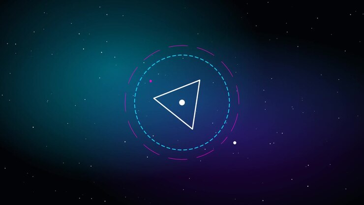Abstract Geometric Triangle Animation on Dark Space Background